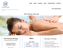 Tablet Screenshot of maxtherapymassage.com